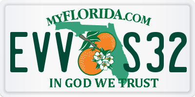 FL license plate EVVS32