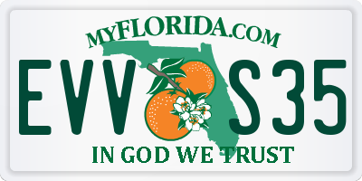 FL license plate EVVS35