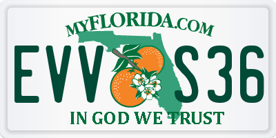 FL license plate EVVS36