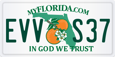 FL license plate EVVS37