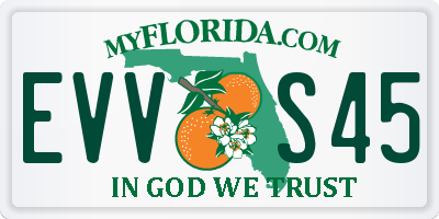 FL license plate EVVS45