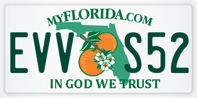 FL license plate EVVS52