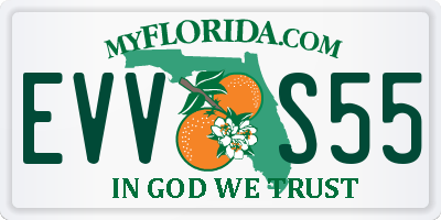 FL license plate EVVS55