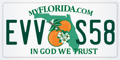 FL license plate EVVS58