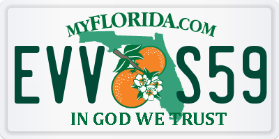 FL license plate EVVS59