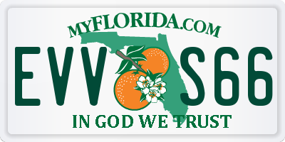 FL license plate EVVS66