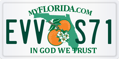 FL license plate EVVS71