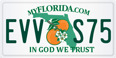 FL license plate EVVS75