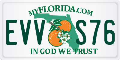 FL license plate EVVS76