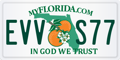 FL license plate EVVS77
