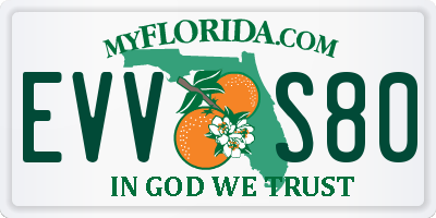 FL license plate EVVS80