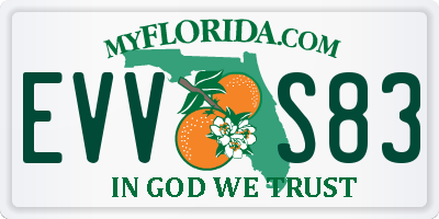 FL license plate EVVS83