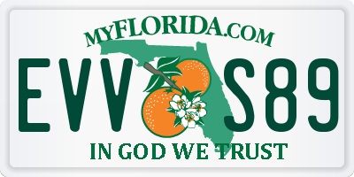 FL license plate EVVS89