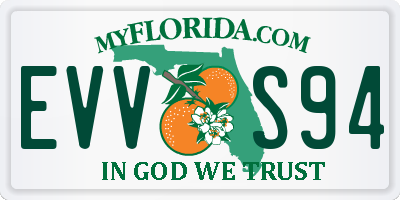 FL license plate EVVS94