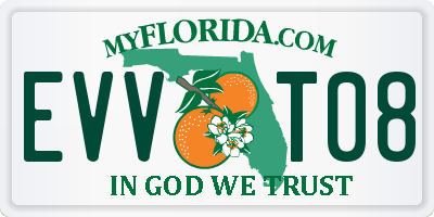 FL license plate EVVT08