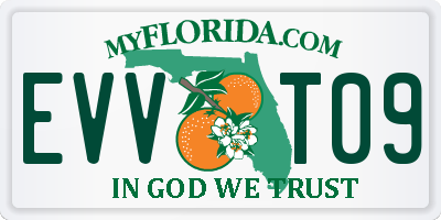 FL license plate EVVT09
