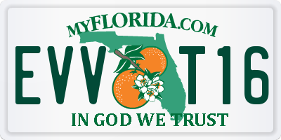 FL license plate EVVT16