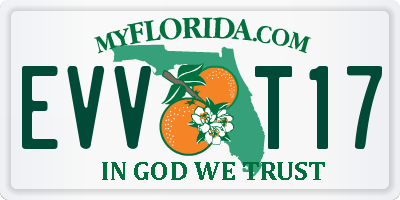 FL license plate EVVT17