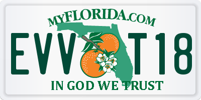 FL license plate EVVT18