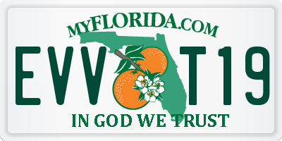 FL license plate EVVT19