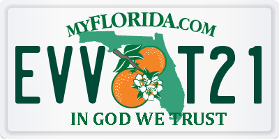 FL license plate EVVT21