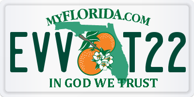 FL license plate EVVT22