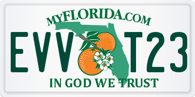 FL license plate EVVT23