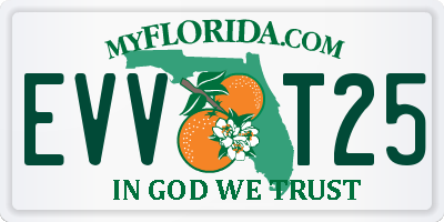 FL license plate EVVT25