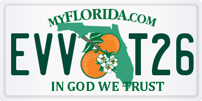 FL license plate EVVT26