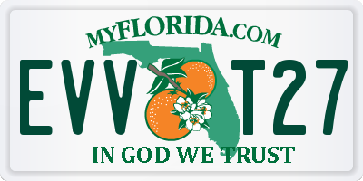 FL license plate EVVT27