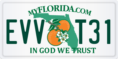 FL license plate EVVT31