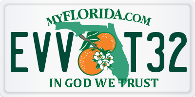 FL license plate EVVT32