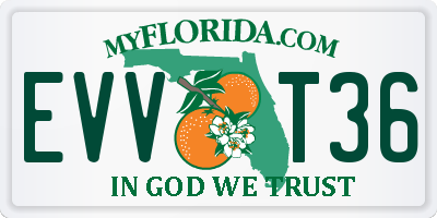 FL license plate EVVT36