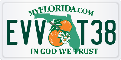 FL license plate EVVT38