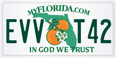 FL license plate EVVT42