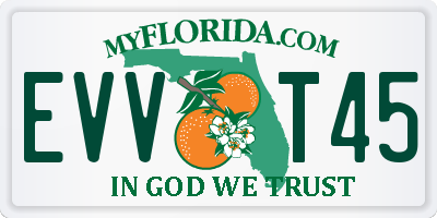 FL license plate EVVT45