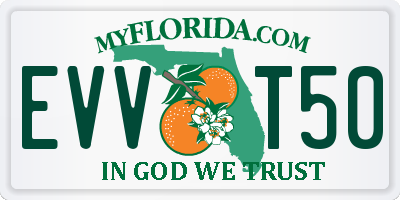 FL license plate EVVT50