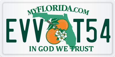 FL license plate EVVT54