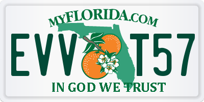 FL license plate EVVT57