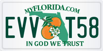 FL license plate EVVT58