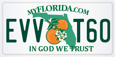 FL license plate EVVT60