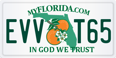 FL license plate EVVT65