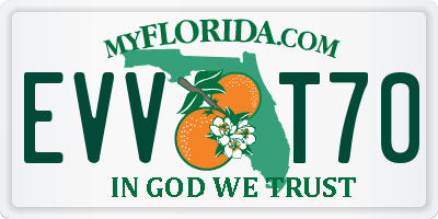 FL license plate EVVT70