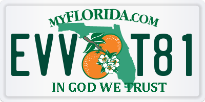 FL license plate EVVT81