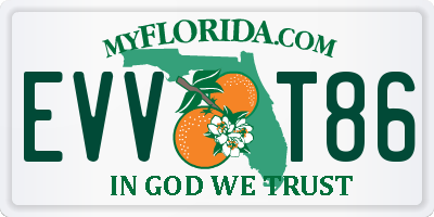 FL license plate EVVT86