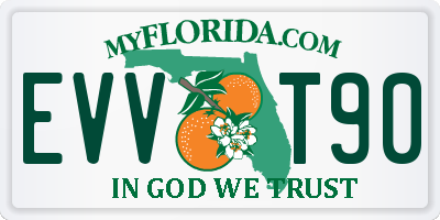 FL license plate EVVT90