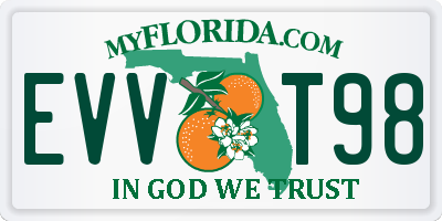 FL license plate EVVT98