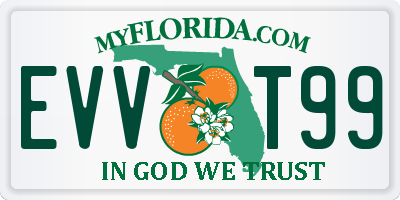FL license plate EVVT99