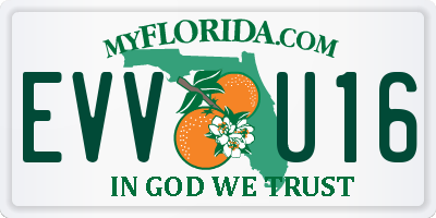 FL license plate EVVU16