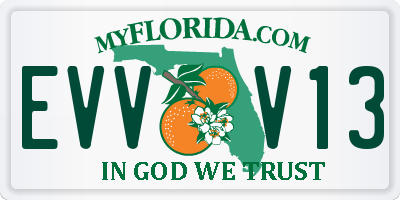 FL license plate EVVV13